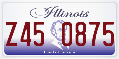 IL license plate Z450875