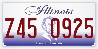 IL license plate Z450925
