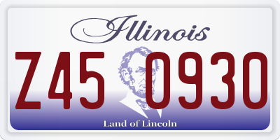 IL license plate Z450930