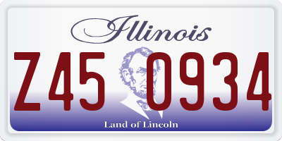 IL license plate Z450934