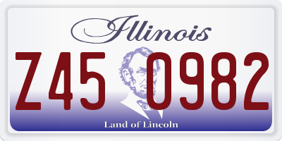 IL license plate Z450982