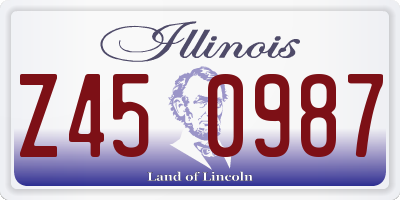 IL license plate Z450987