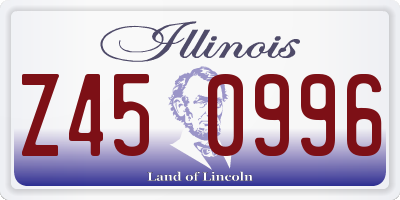 IL license plate Z450996