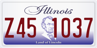 IL license plate Z451037