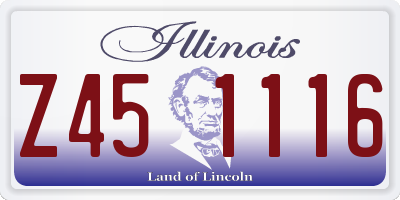 IL license plate Z451116