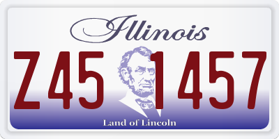 IL license plate Z451457