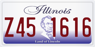 IL license plate Z451616