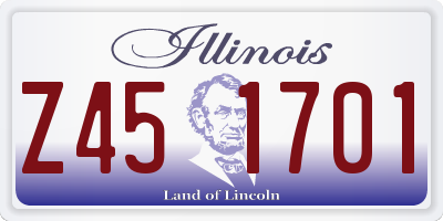 IL license plate Z451701