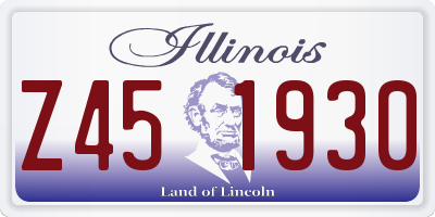 IL license plate Z451930