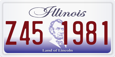 IL license plate Z451981