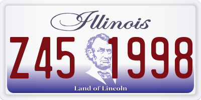IL license plate Z451998