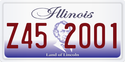 IL license plate Z452001
