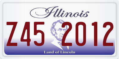 IL license plate Z452012