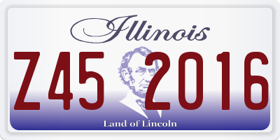 IL license plate Z452016