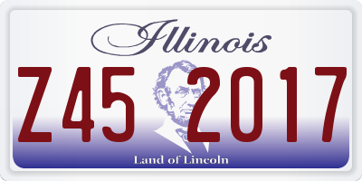 IL license plate Z452017