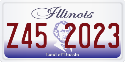 IL license plate Z452023