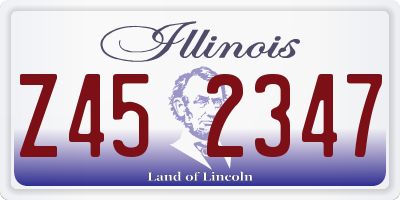 IL license plate Z452347