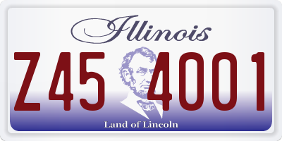IL license plate Z454001