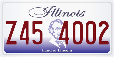 IL license plate Z454002