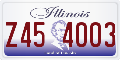 IL license plate Z454003