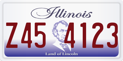 IL license plate Z454123