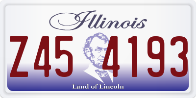 IL license plate Z454193