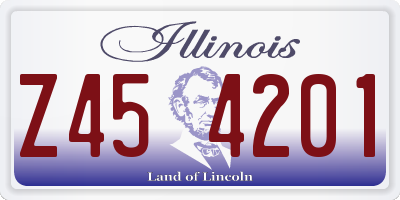 IL license plate Z454201