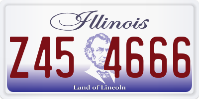 IL license plate Z454666