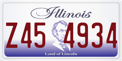 IL license plate Z454934