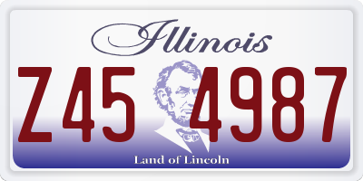IL license plate Z454987