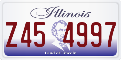 IL license plate Z454997