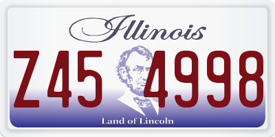 IL license plate Z454998