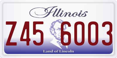IL license plate Z456003