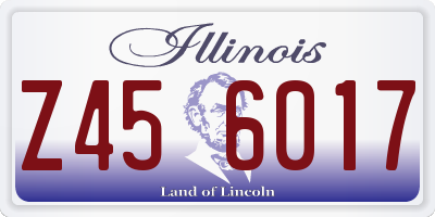 IL license plate Z456017