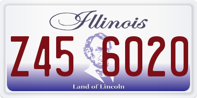 IL license plate Z456020