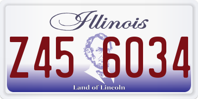 IL license plate Z456034