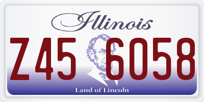 IL license plate Z456058