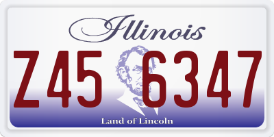 IL license plate Z456347