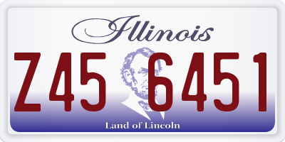 IL license plate Z456451