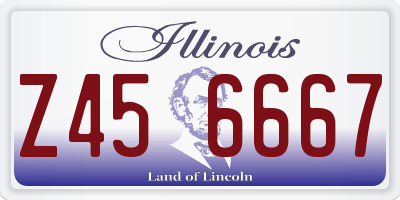 IL license plate Z456667