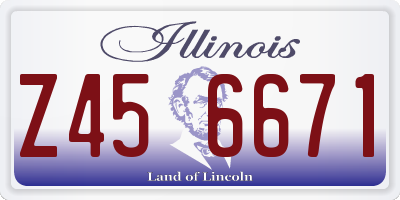 IL license plate Z456671