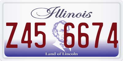 IL license plate Z456674