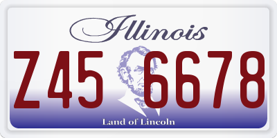IL license plate Z456678
