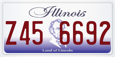 IL license plate Z456692