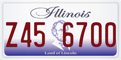 IL license plate Z456700