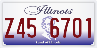 IL license plate Z456701
