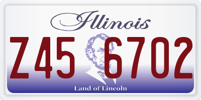 IL license plate Z456702