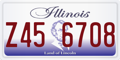 IL license plate Z456708