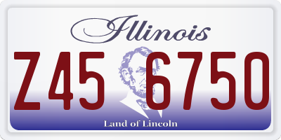 IL license plate Z456750