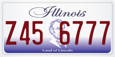 IL license plate Z456777